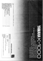 Yamaha K-1000 - Owners Manual 
